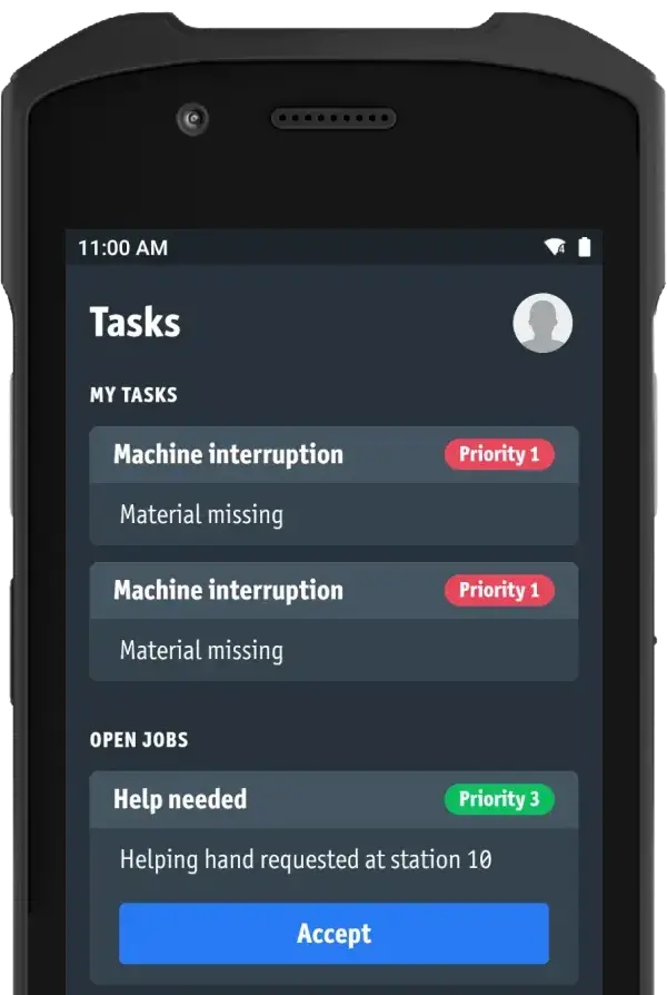 Digital work instructions on mobile device