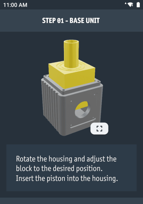 Assembly instruction editor with variant and option context