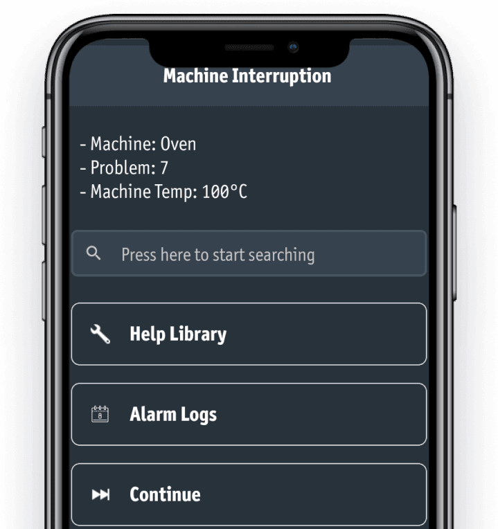 Workerbase digitale Andon-App auf dem Smartphone